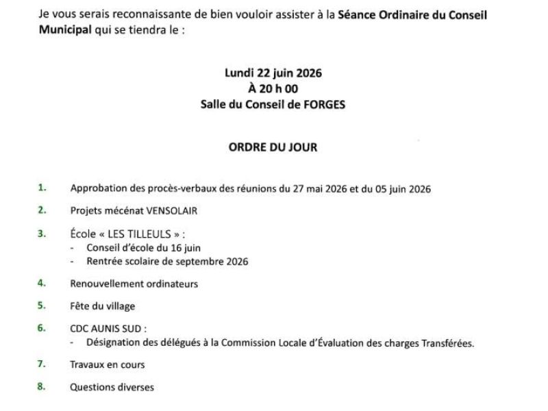 Conseil Municipal Juin 